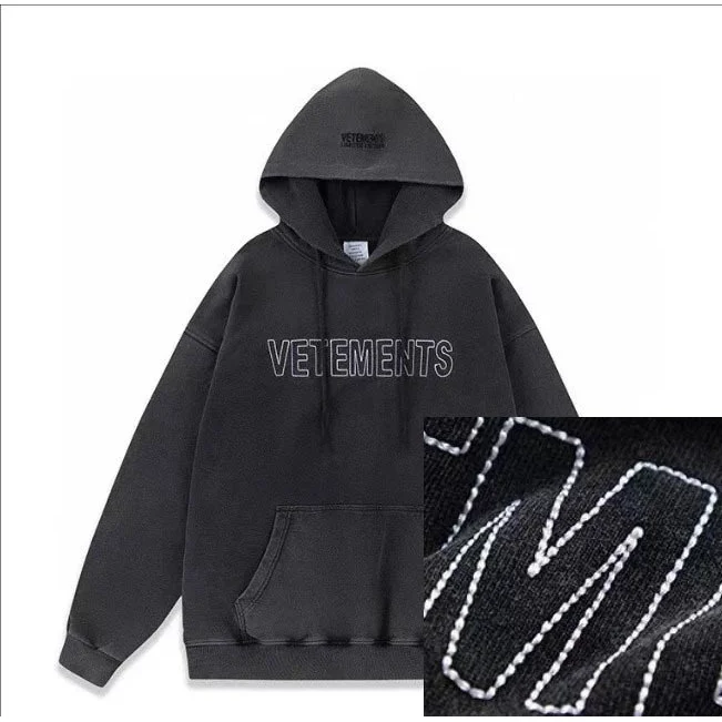 Vetements Vetements Hoodie Black Logo Graphic Sweatshirt Black - 1