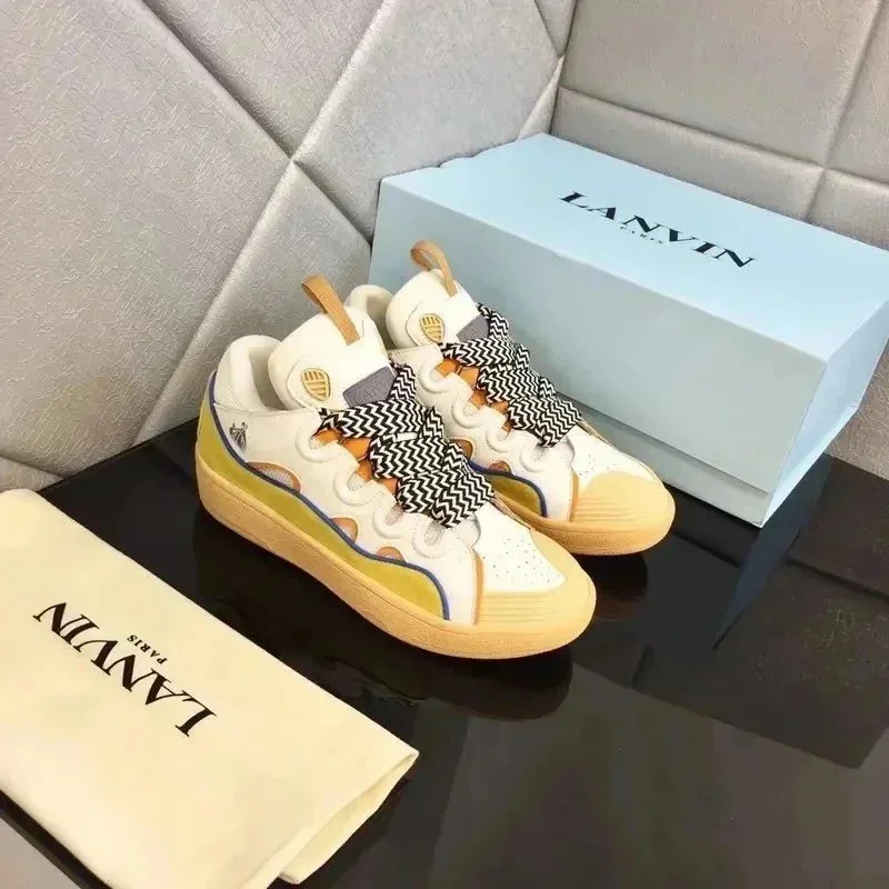 Lanvin Lanvin White & Yellow Low-Top Sneakers White - 1