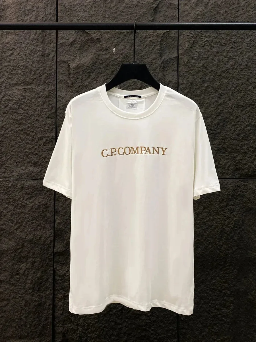 CP Company CP Company White C.P. Embroidered T-Shirt White - 1