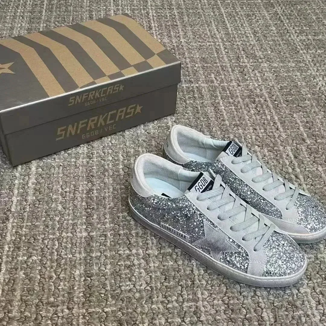 Golden Goose Golden Goose Super-Star Silver Glitter Sneakers Silver - 1