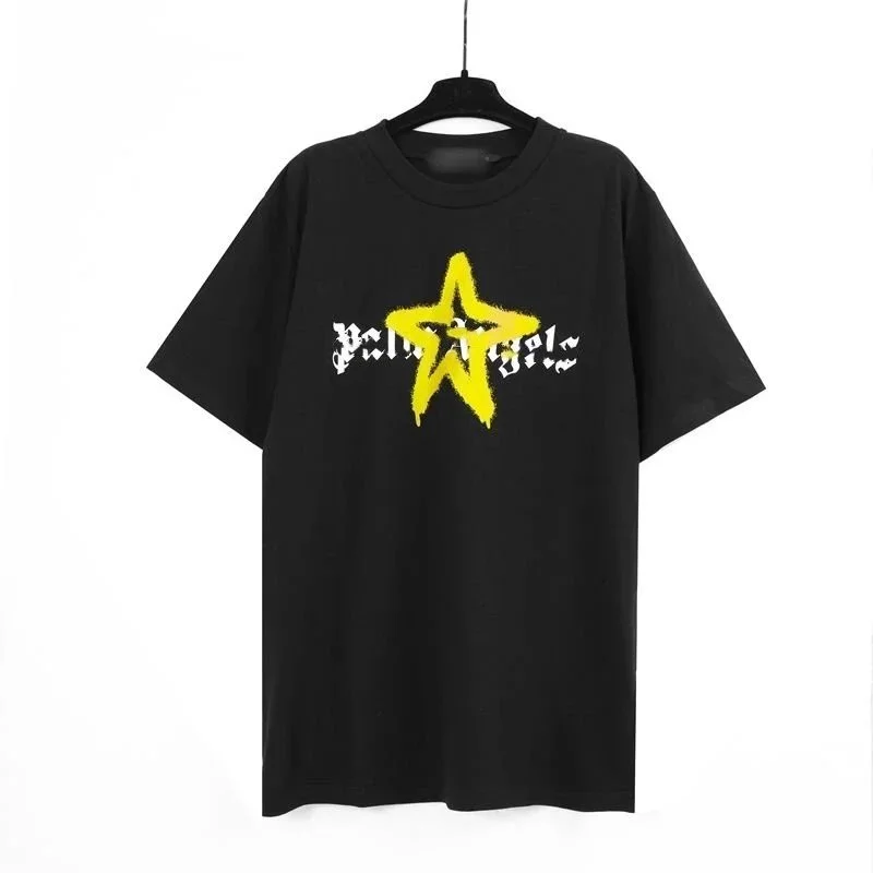Palm Angels Palm Angels Bear Black T-Shirt with Yellow Star Print Black - 1