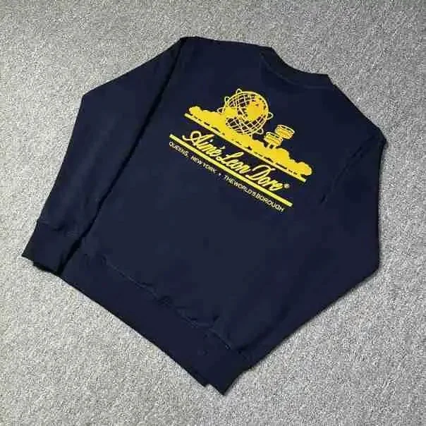 Aimé Leon Dore Aimé Leon Dore Navy Yellow Globe Sweatshirt Navy - 1
