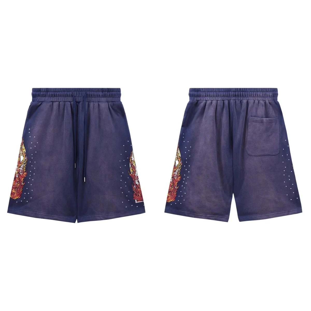 Essentials Unbranded Dragon Print Shorts Navy Casual Navy - 1