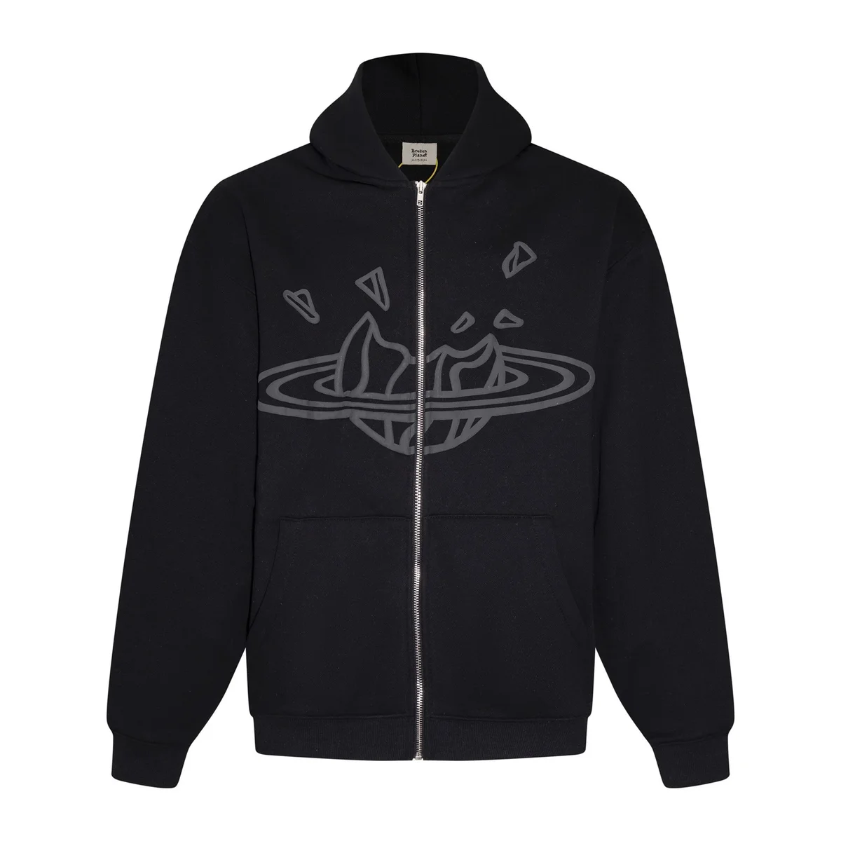 Other Black Planet Zip-Up Hoodie Black - 1