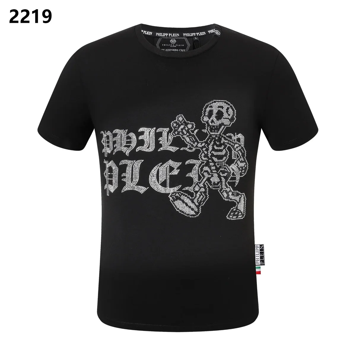 Philipp Plein Philipp Plein Skull & Rhinestone T-Shirt Black Black - 1