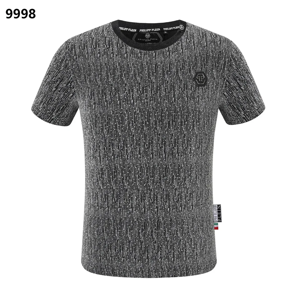 Philipp Plein Philipp Plein Silver Glitter T-Shirt Men's Silver - 1