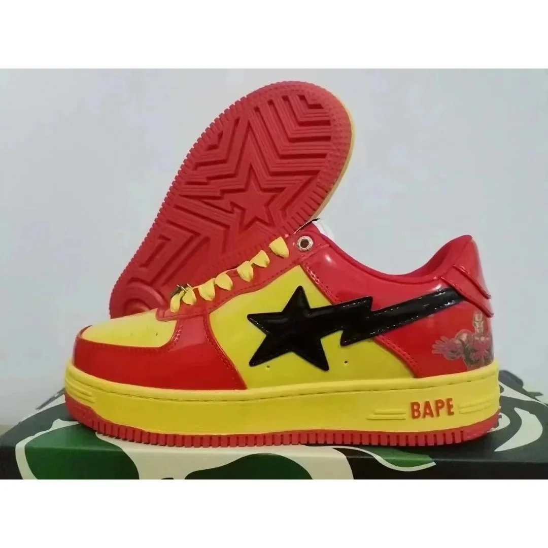 A Bathing Ape A Bathing Ape BAPE STA Red & Yellow Sneakers Red - 1