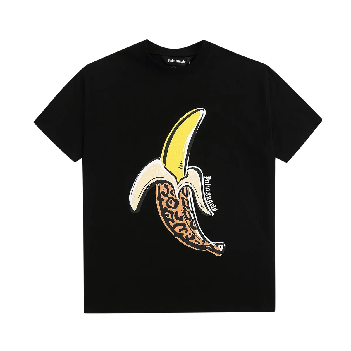 Palm Angels Palm Angels Bear Banana Leopard Print Black T-Shirt Black - 1