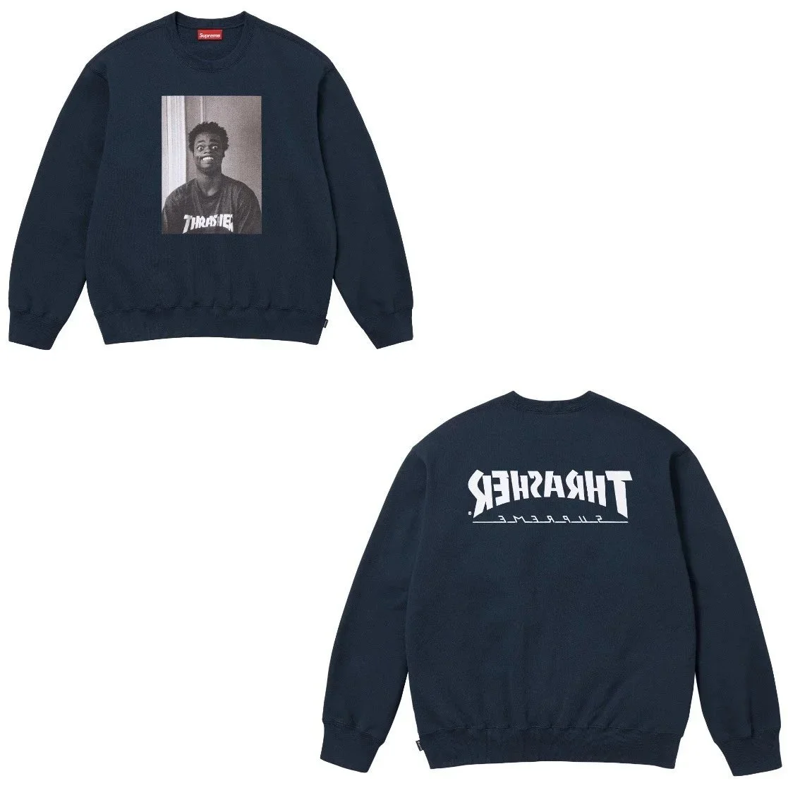Supreme Supreme Thrasher Crewneck Sweatshirt Navy Navy - 1