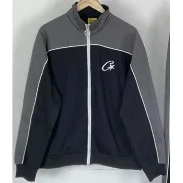Essentials Unbranded Track Jacket Black/Grey Zip-Up Black - 1
