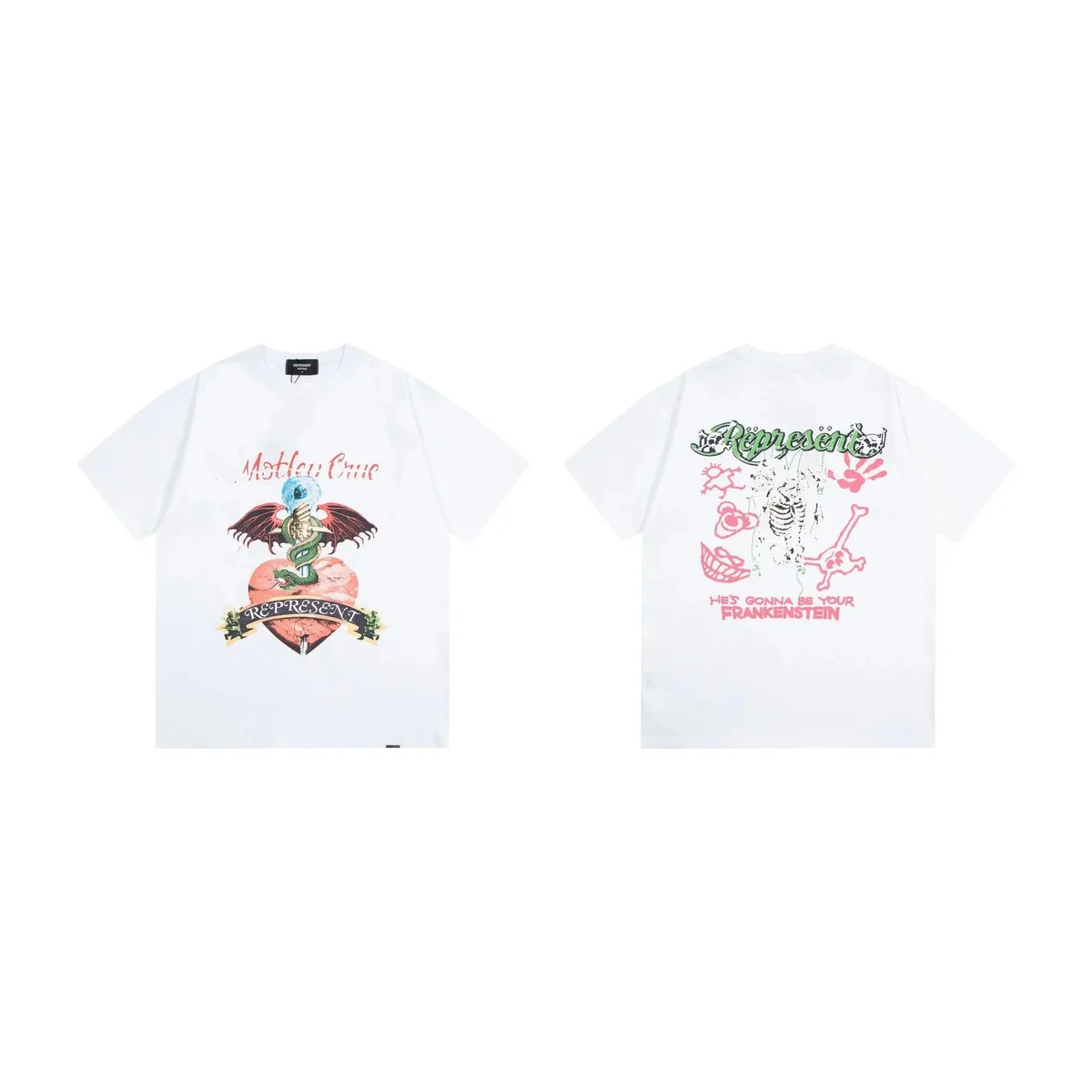 Represent Represent Motley Crue White Graphic T-Shirt White - 1