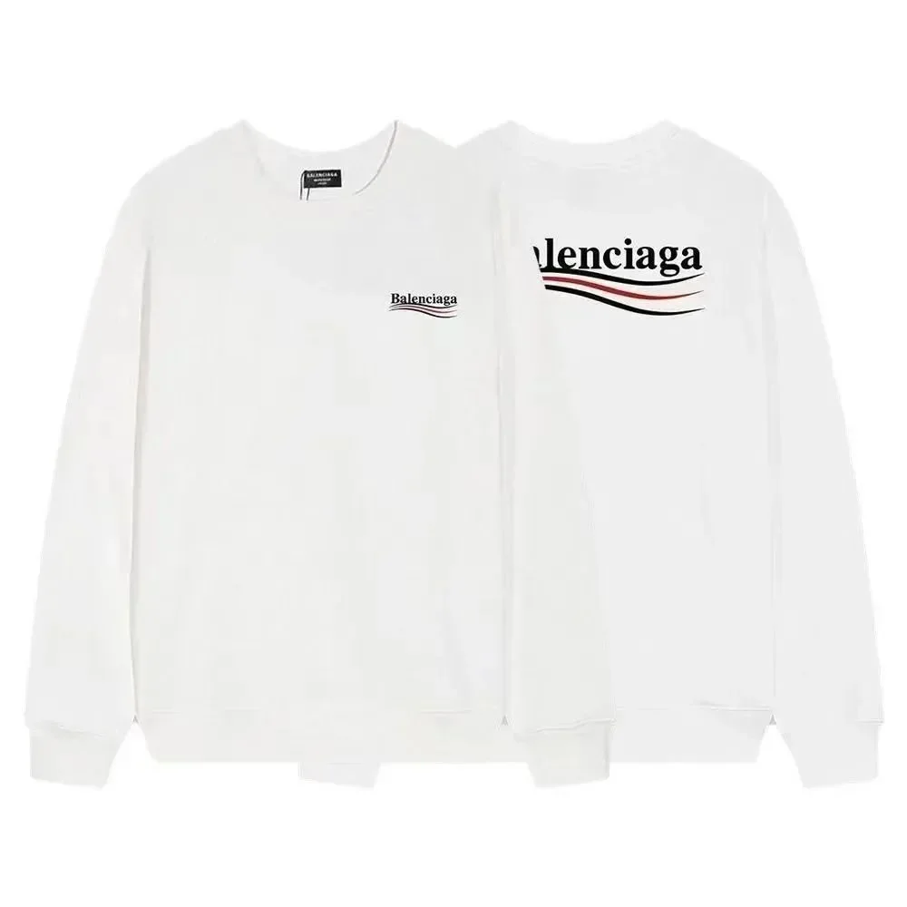 Balenciaga Balenciaga White Logo Crewneck Sweatshirt White - 1