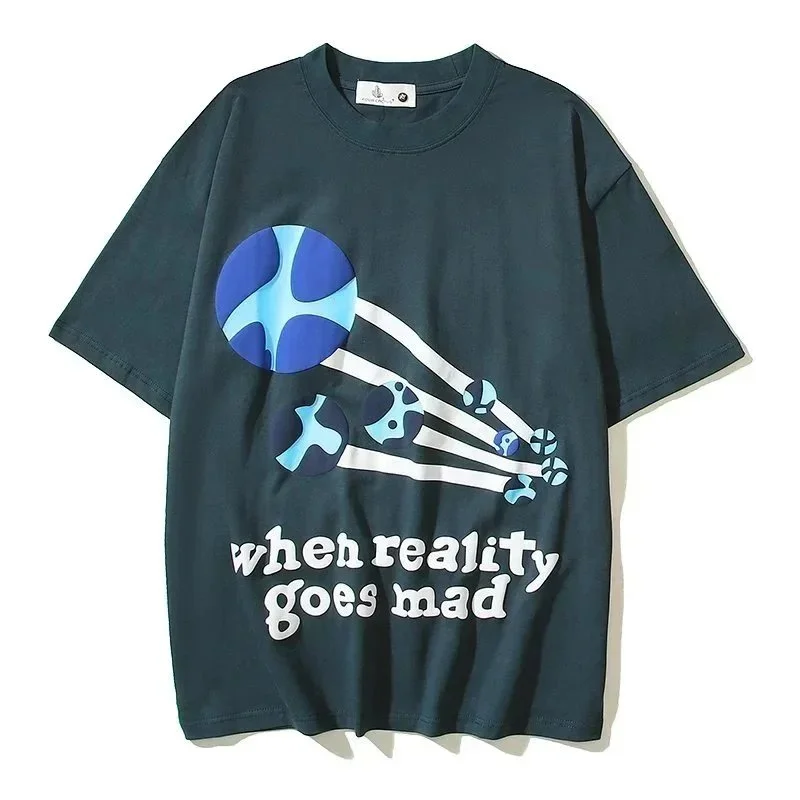 Other Unisex Dark Blue 'When Reality Goes Mad' Graphic T-Shirt Navy - 1