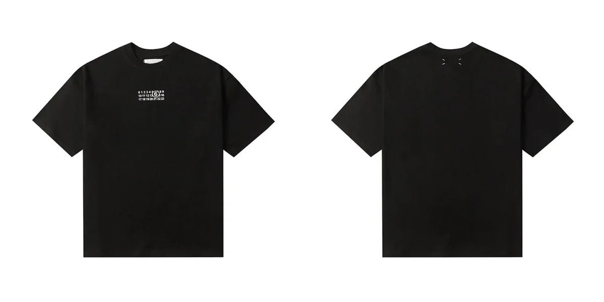 Maison Margiela Maison Margiela Black T-Shirt with Numeric Print Black - 1