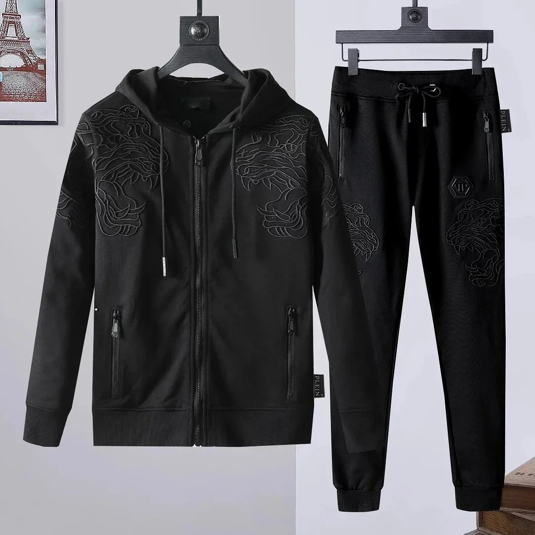 Philipp Plein Philipp Plein Black Dragon Embroidery Tracksuit Set Black - 1