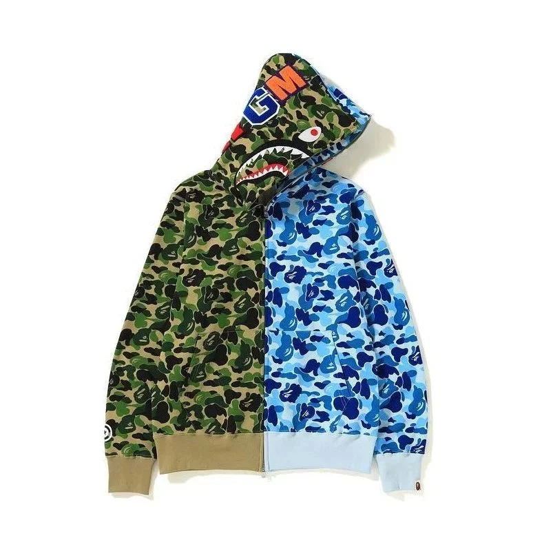 A Bathing Ape A Bathing Ape BAPE STA Shark Hoodie Camo Split Multicolor - 1