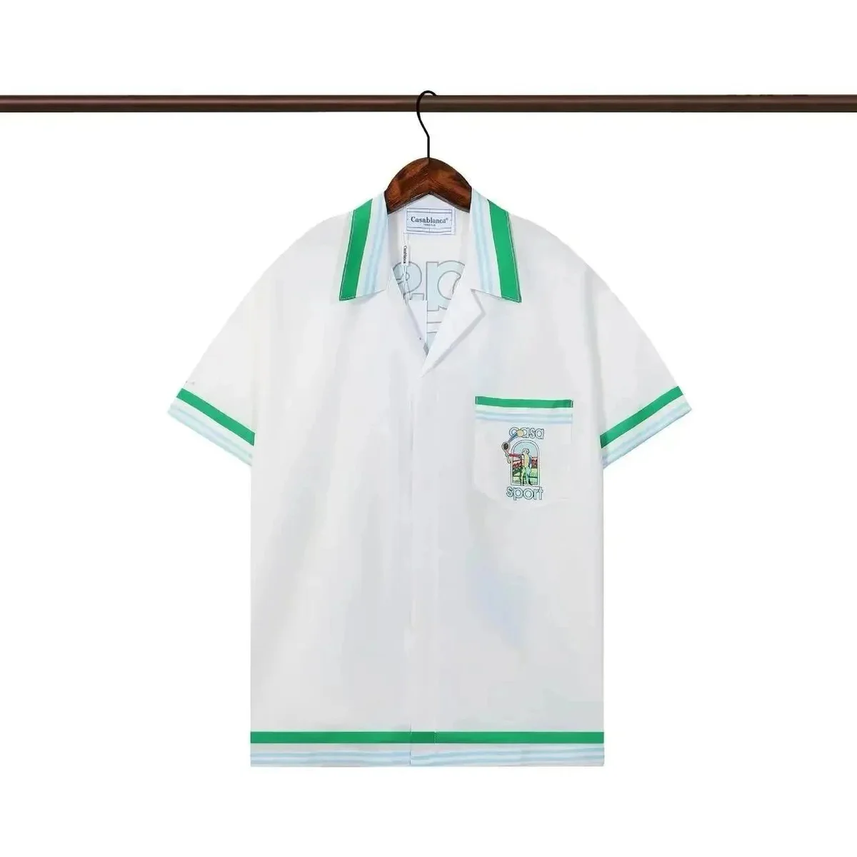 Casablanca Carablanca White & Green Polo Shirt White - 1