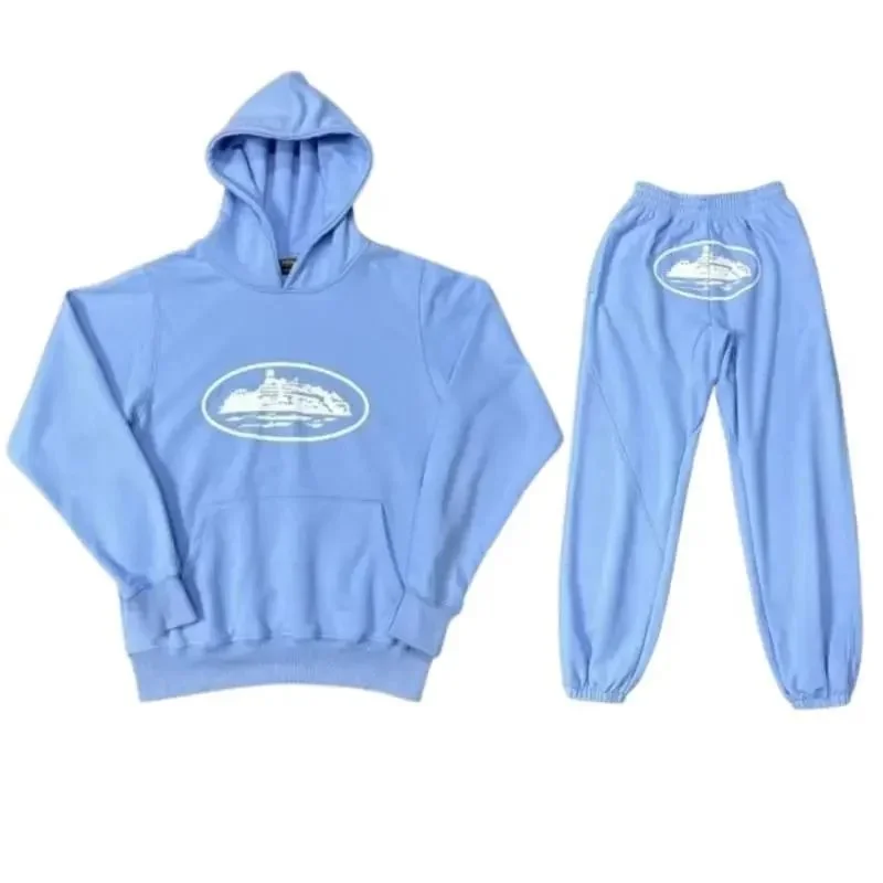 Essentials Light Blue Boat Print Tracksuit Set Blue - 1