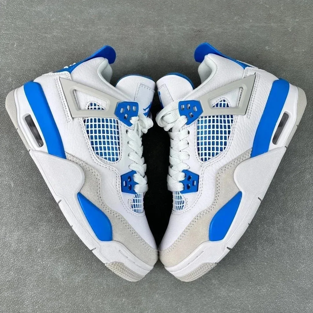 Jordan Nike Air Jordan 4 White/Blue Sneakers White - 1