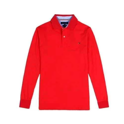 Tommy Hilfiger Tommy Hilfiger Red Long Sleeve Polo Shirt Red - 1