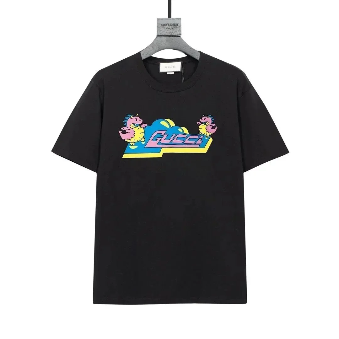 Gucci Gucci Black Dragon Print T-Shirt Black - 1