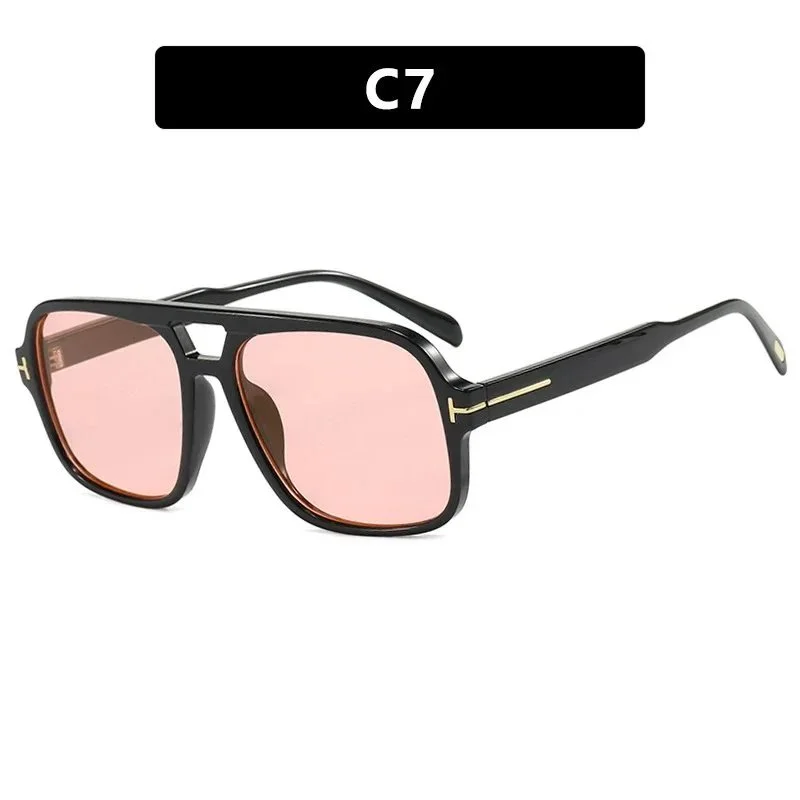 Tom Ford Tom Ford C7 Pink Lens Sunglasses Black - 1