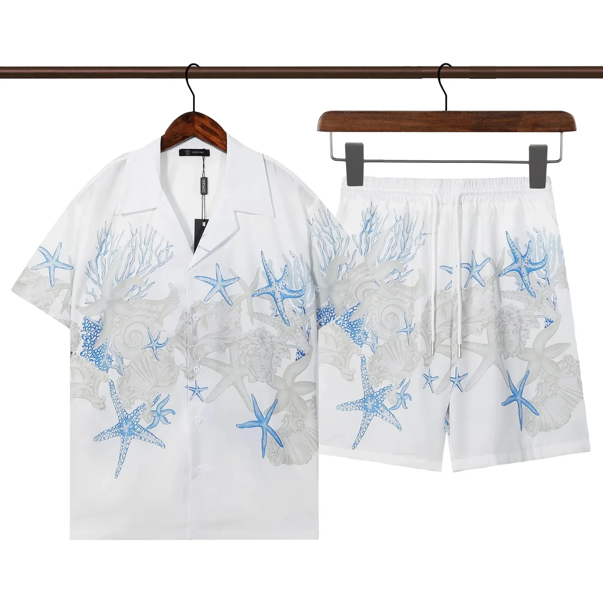 Versace Versace Medusa Print White & Blue Co-ord Set White - 1