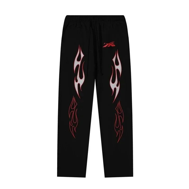 Other Black Flame Print Sweatpants Black - 1