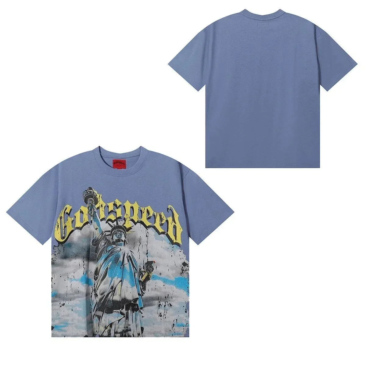 Other Godspeed Statue Print T-Shirt Blue Blue - 1