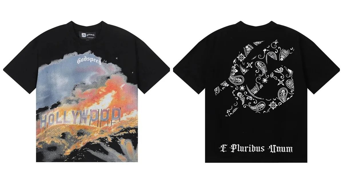 Godspeed Godspeed Hollywood Print T-Shirt Black Black - 1