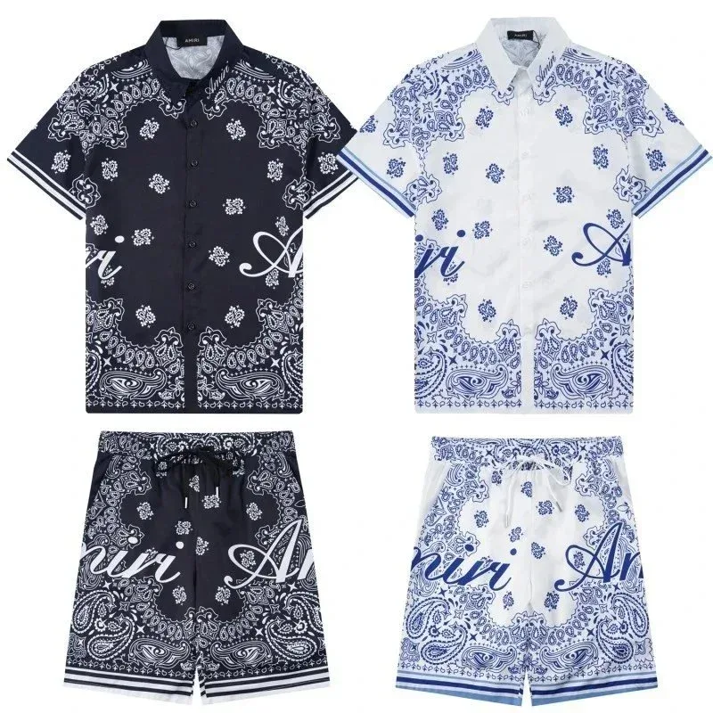Amiri Amiri Paisley Bandana Shorts & Shirt Set Blue - 1