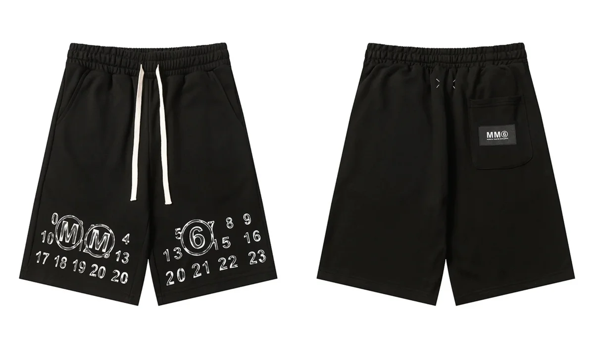 Maison Margiela Maison Margiela MM6 Black Numeric Print Shorts Black - 1