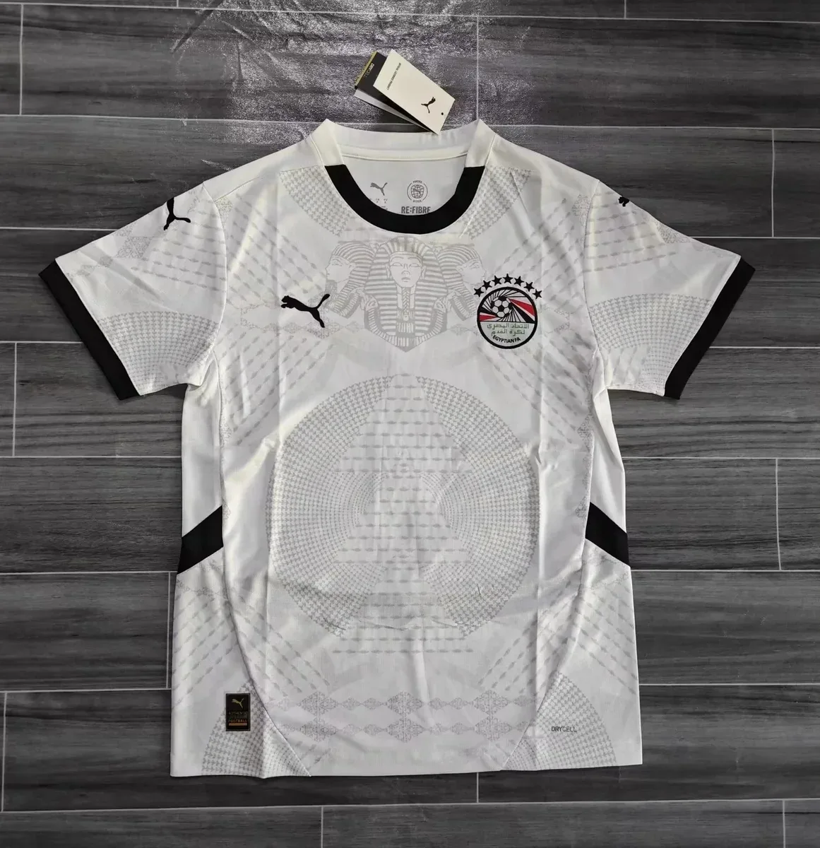 Puma Egypt National Team Jersey White Black Soccer Shirt