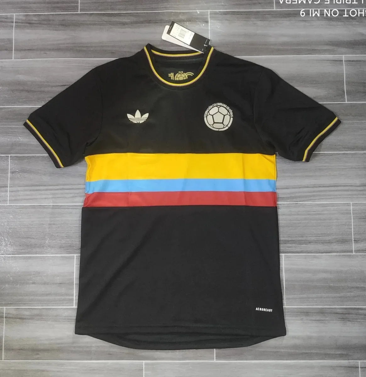 Adidas Adidas Colombian Football Jersey Black Yellow Blue Red Black - 1