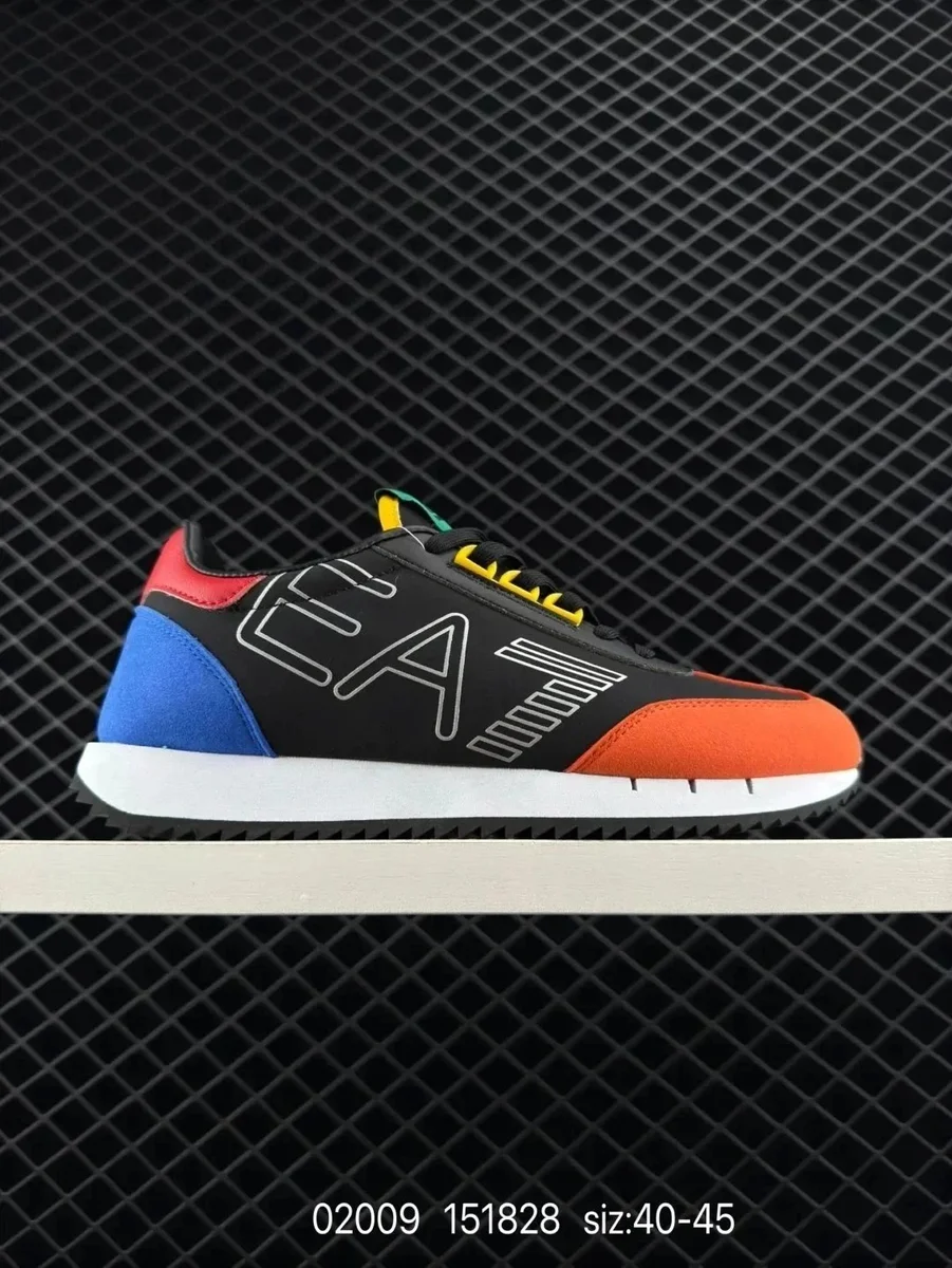 Armani EA7 Colorblock Sneakers Black/Blue/Orange Black - 1