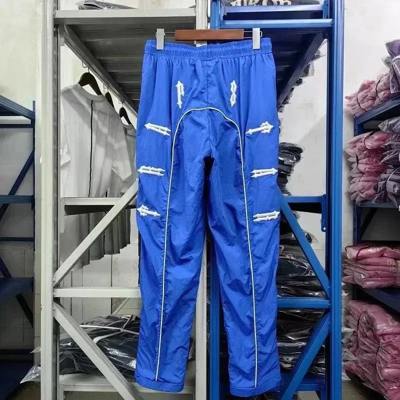 Other Blue Embroidered Track Pants Blue - 1