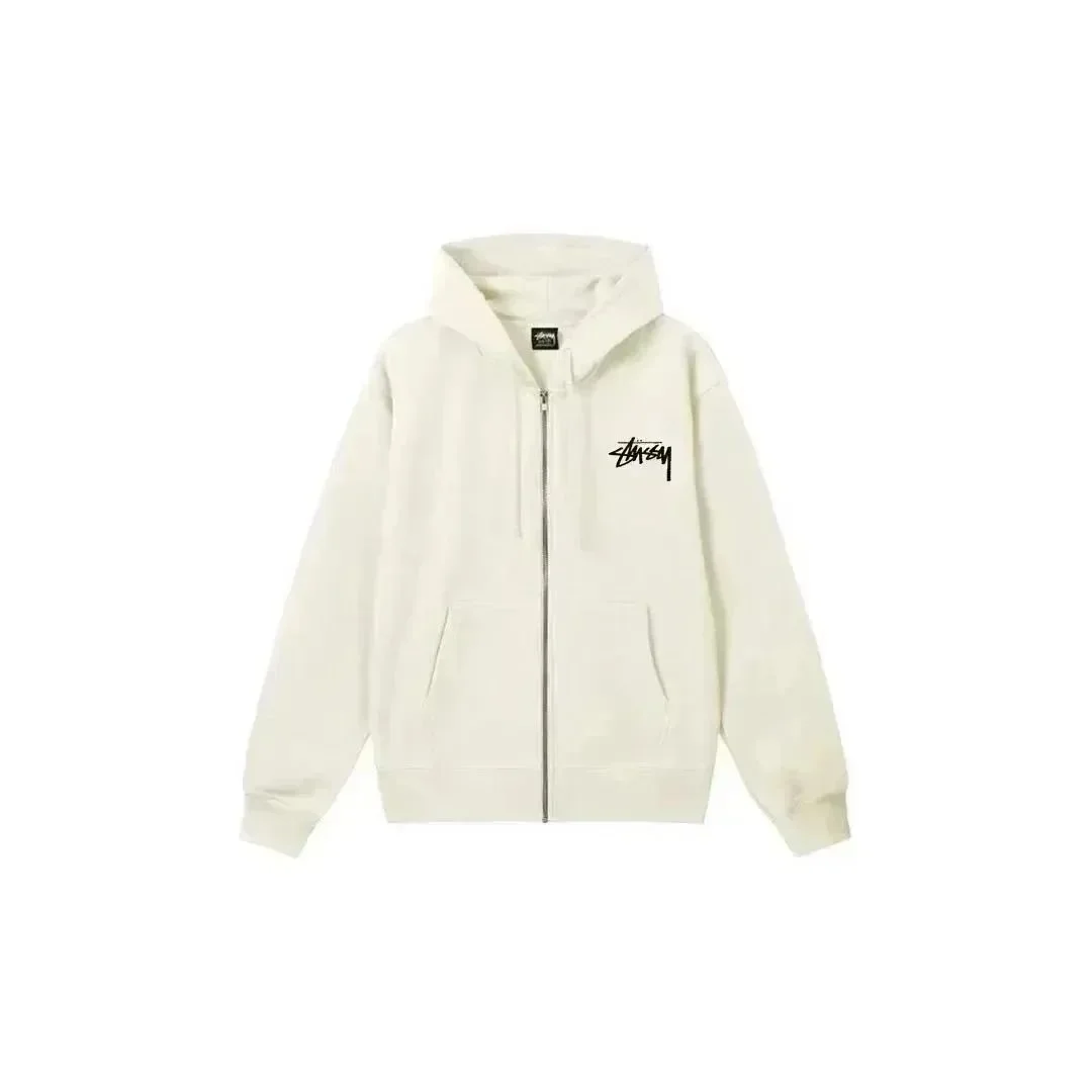 Stussy Stussy Zip-Up Hoodie Cream Solid Top Cream - 1