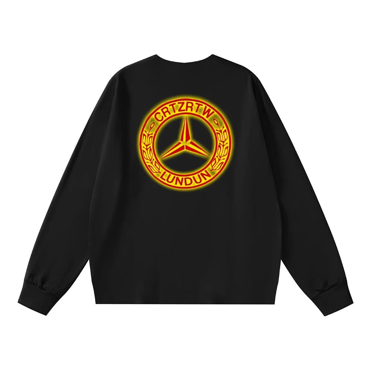 Other Black Long Sleeve T-Shirt with Mercedes-Benz Inspired Graphic Black - 1