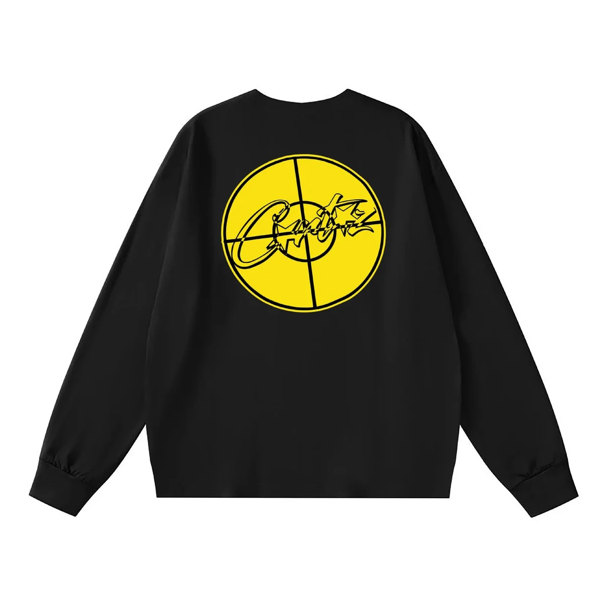 Other Black Long Sleeve T-Shirt with Yellow Graphic Print Black - 1