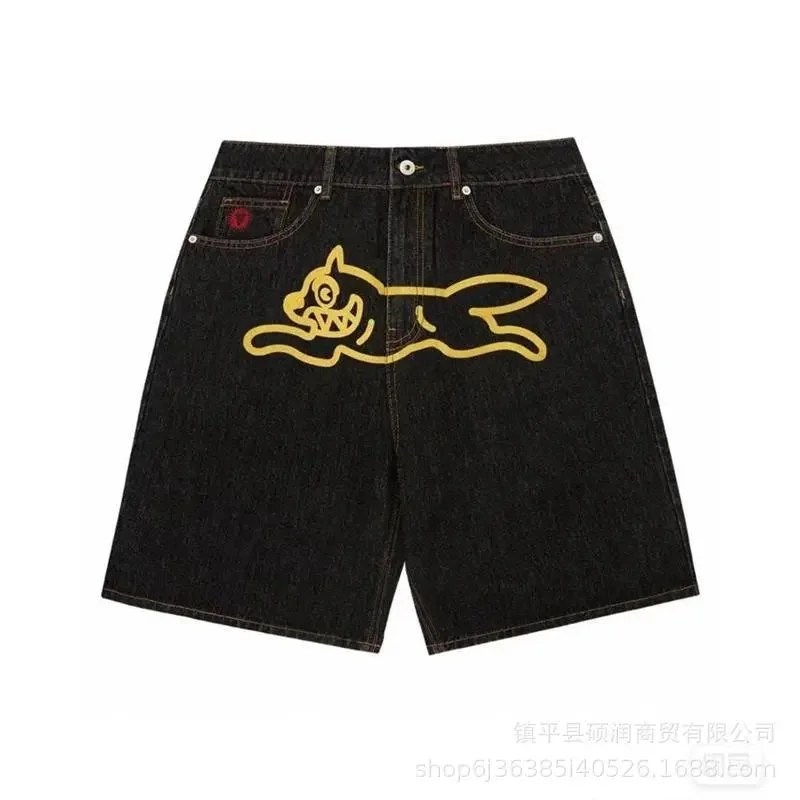 A Bathing Ape A Bathing Ape BAPE STA Denim Shorts Black Yellow Graphic Black - 1