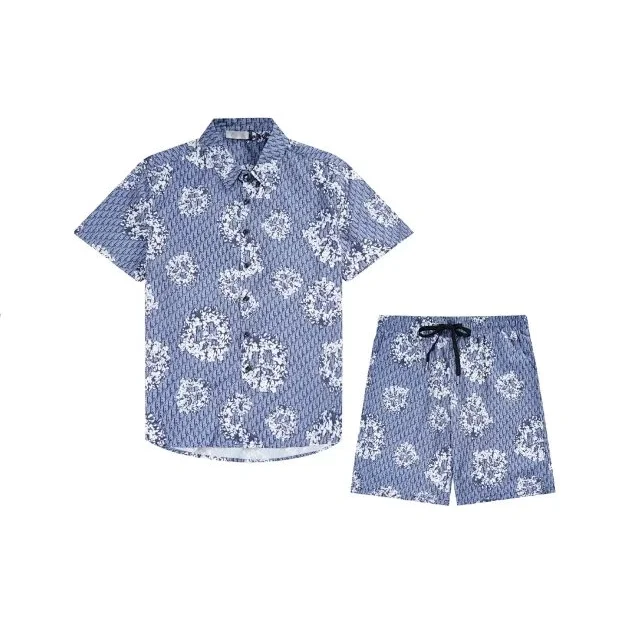 Other Unisex Floral Print Co-ord Set Blue - 1