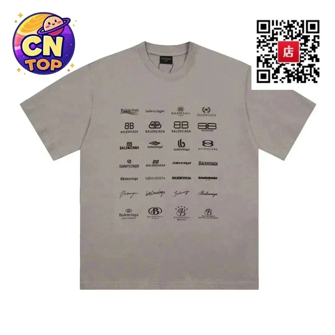 Balenciaga Balenciaga Grey Logo Print T-Shirt Grey - 1