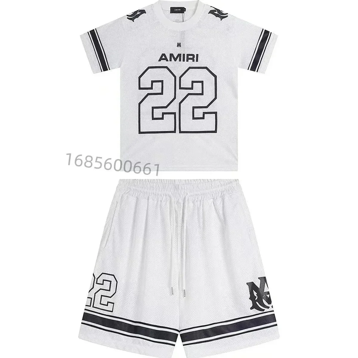 Amiri Amiri White & Black Number 22 Mesh Set White - 1