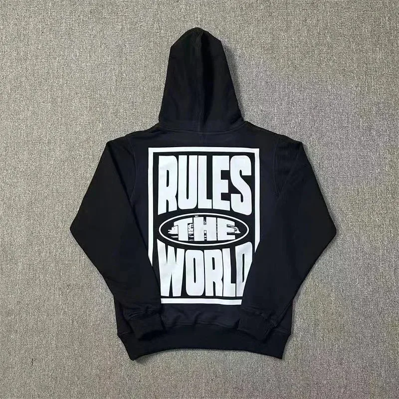 Other Black 'Rules the World' Graphic Hoodie Black - 1