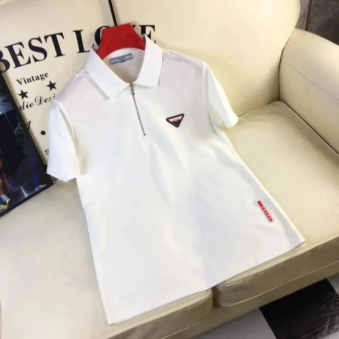 Prada Prada White Logo Polo Shirt White - 1