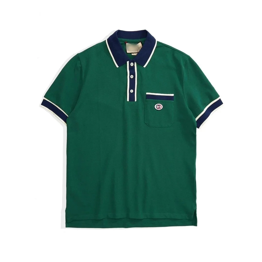 Gucci Gucci Green Polo Shirt with GG Logo Pocket Green - 1