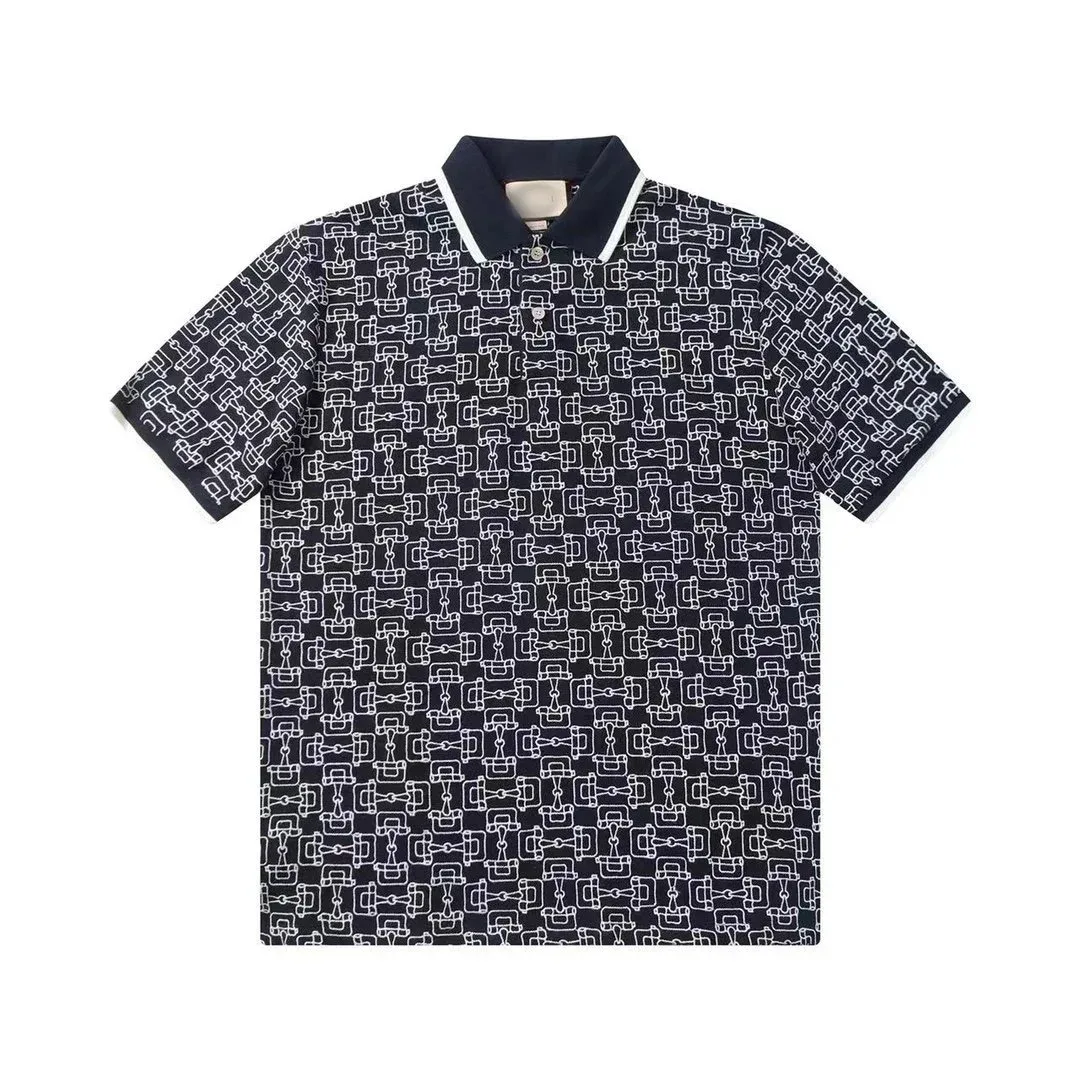 Gucci Gucci GG Marmont Polo Shirt Navy/White Patterned Top Navy - 1