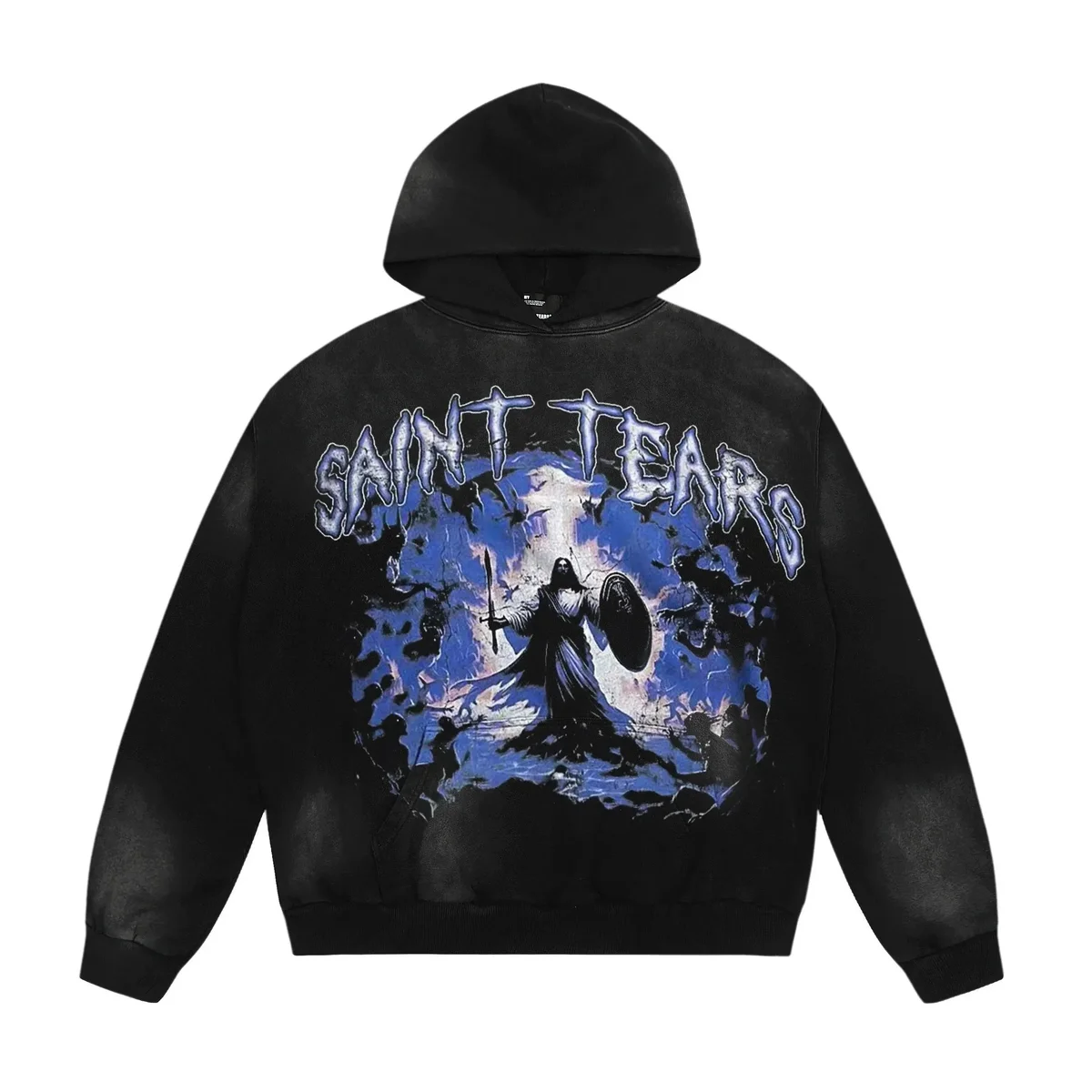 Other Saint Tears Black Graphic Hoodie Black - 1