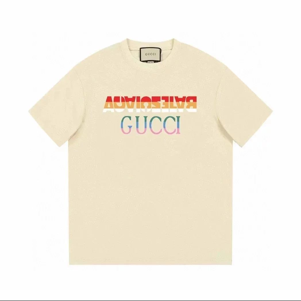 Gucci Gucci Rainbow Logo T-Shirt Cream Cream - 1
