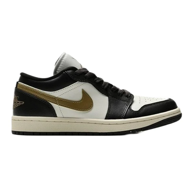 Jordan Nike Air Jordan 1 Low Black Gold Sneakers Black - 1